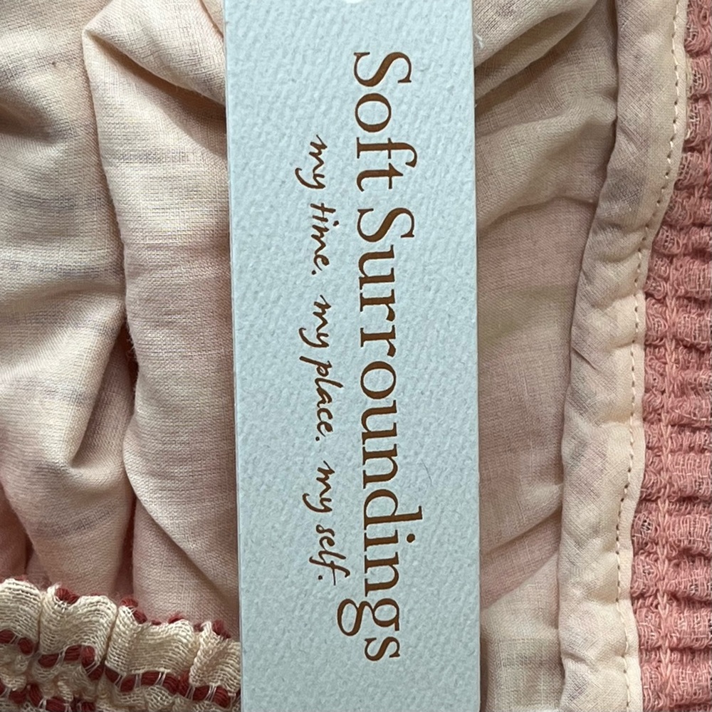 SOFT SURROUNDINGS NWT TALAMANCA WIDE LEG PANTS 1X CREAM CORAL - Picture 5 of 12